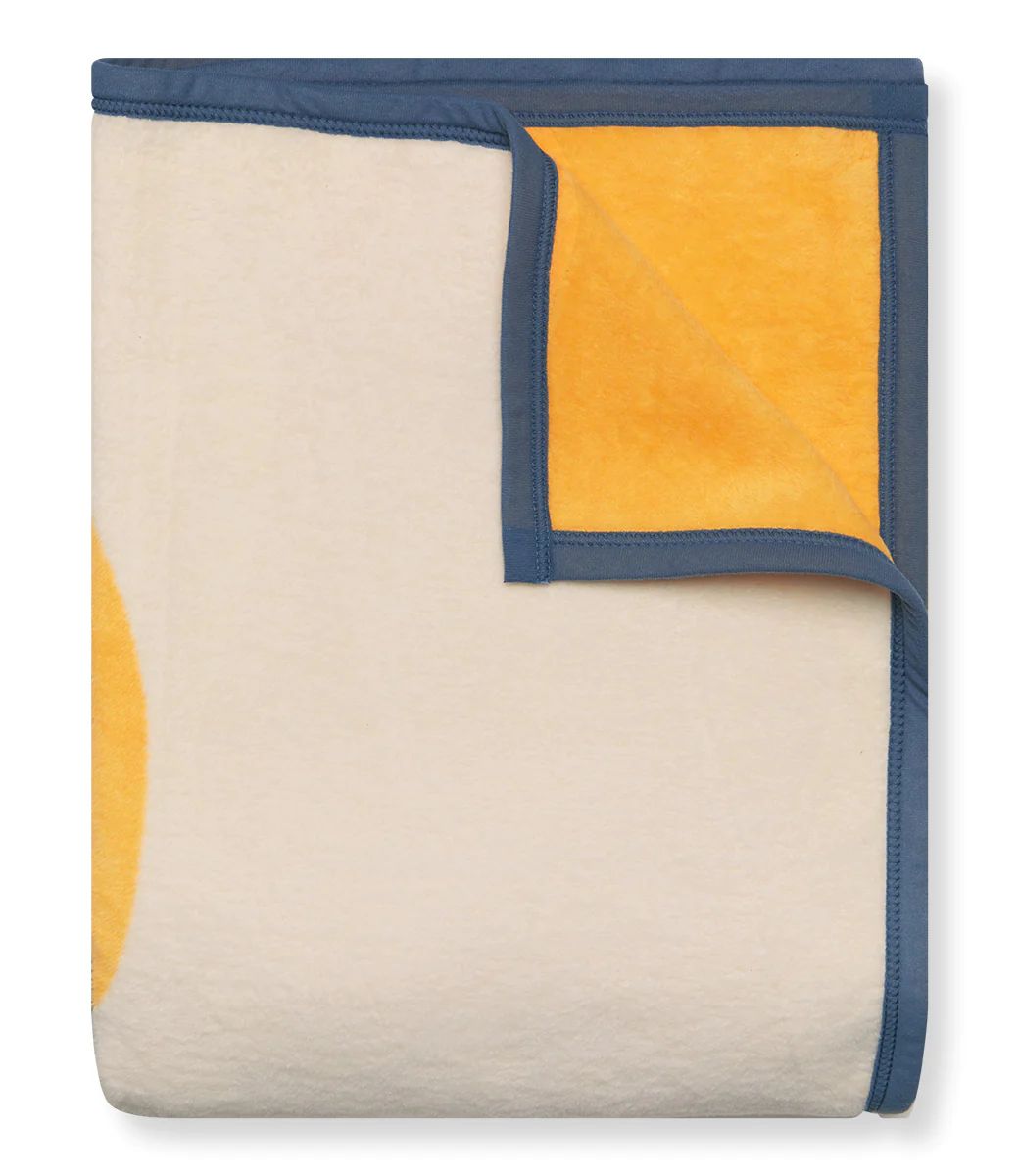 Mount Desert Sunrise Blue & Yellow Blanket | ChappyWrap