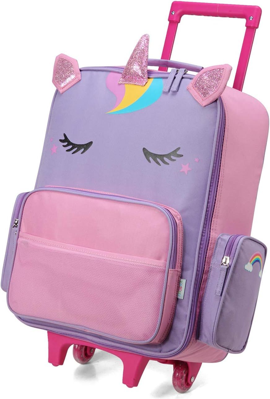 Rolling Luggage for Kids,VASCHY Cute Travel Carry on Suitcase for Girls/Toddlers/Children with Wh... | Amazon (US)