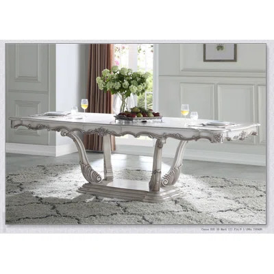 Golden Ivory Finish Extendable Dining Table, Elegant And Versatile Dining Experiences | Wayfair North America