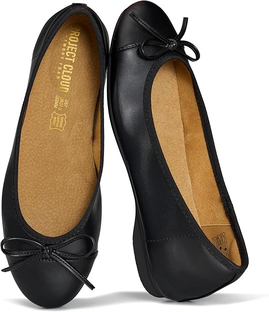 Project Cloud Ballet Flats for Women Shoes - 100% Genuine Leather Insole with Memory Foam Lightwe... | Amazon (US)