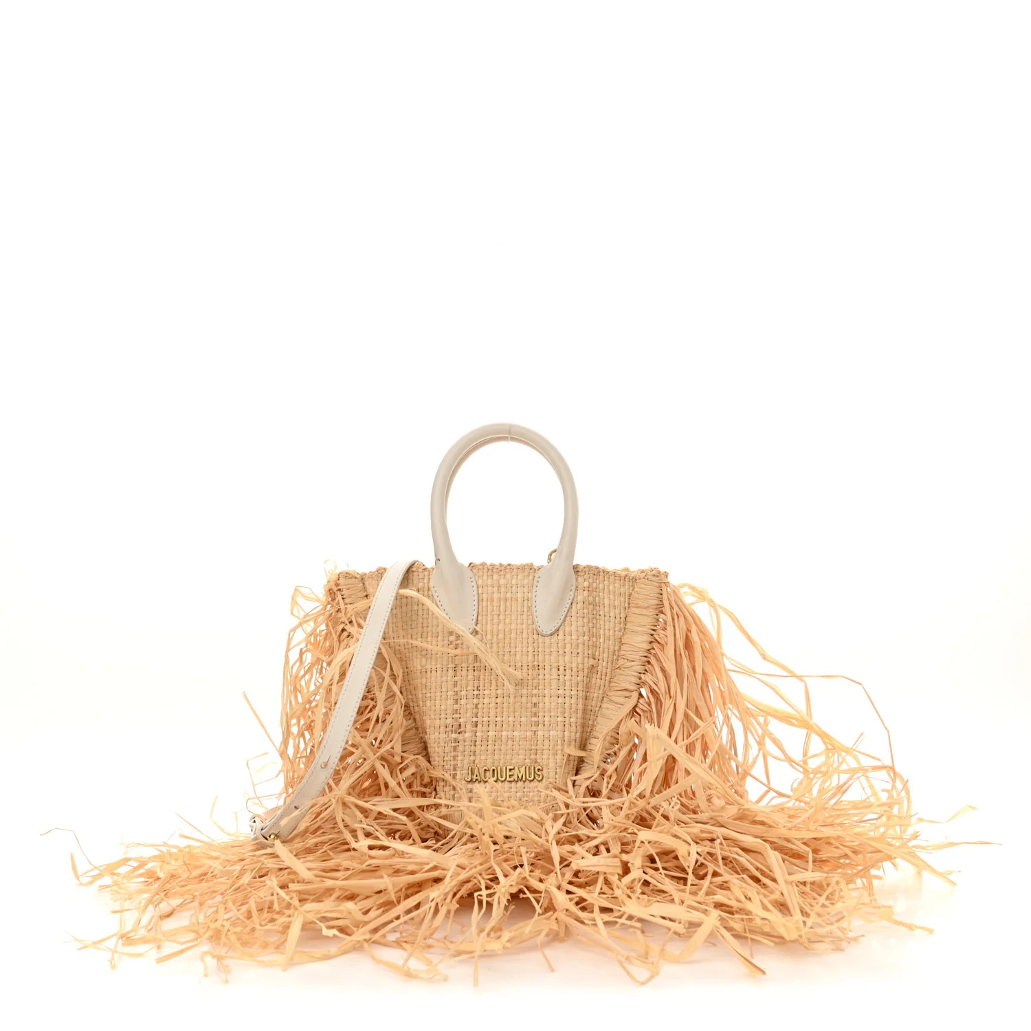 Raffia Woven Calfskin Le Petit Baci Natural White | FASHIONPHILE (US)