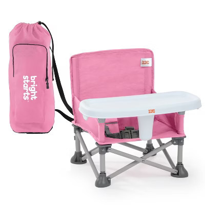 Bright Starts Pop N Sit Portable Booster Seat - Pink: 3-Point Harness, Maximum Weight Capacity 37 lbs, Metal Material | Target