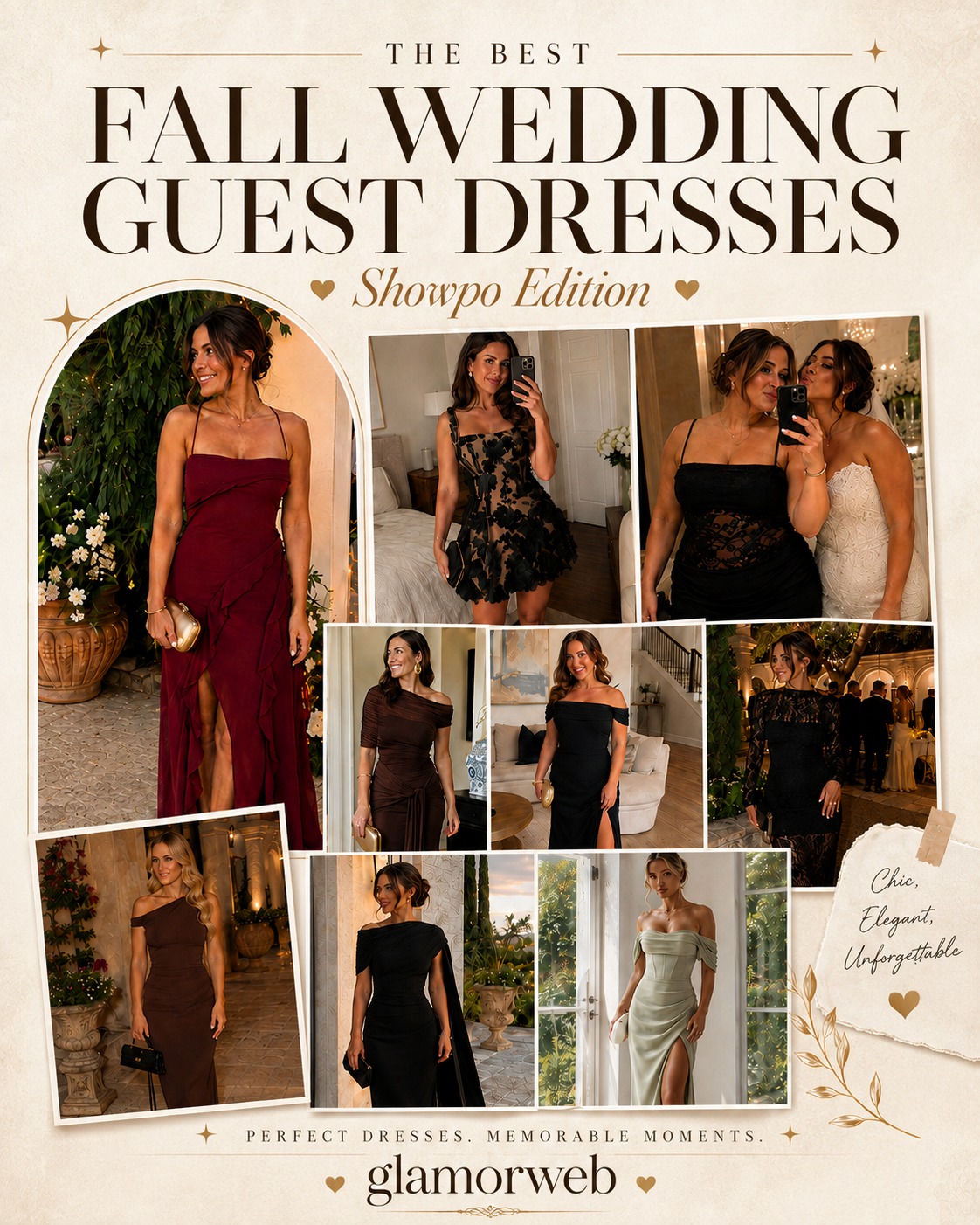 Fall wedding season = officially handled 🤎🍷🖤 These Showpo wedding guest dresses are seriously SO good—from rich chocolate and wine tones to elegant black lace and that dreamy soft sage moment. Whether you’re headed to a garden ceremony, black-tie reception, vineyard wedding or cozy fall celebration, these are the kind of dresses that make getting dressed the easiest part. Elegant, flattering and made for all those fall wedding photos ✨ #Showpo #FallWeddingGuestDresses #FallWeddingGuest #WeddingGuestDress #WeddingGuestOutfit #FallWeddingStyle #AutumnWedding #WeddingSeason #BlackWeddingGuestDress #ChocolateBrownDress #BurgundyDress #SageDress #LaceDress #MaxiDress #FormalWeddingGuest #WeddingGuestInspo #FallFashion #LTKFashion #LTKWedding #Glamorweb 

 #LTKSeasonal #LTKU #LTKWedding