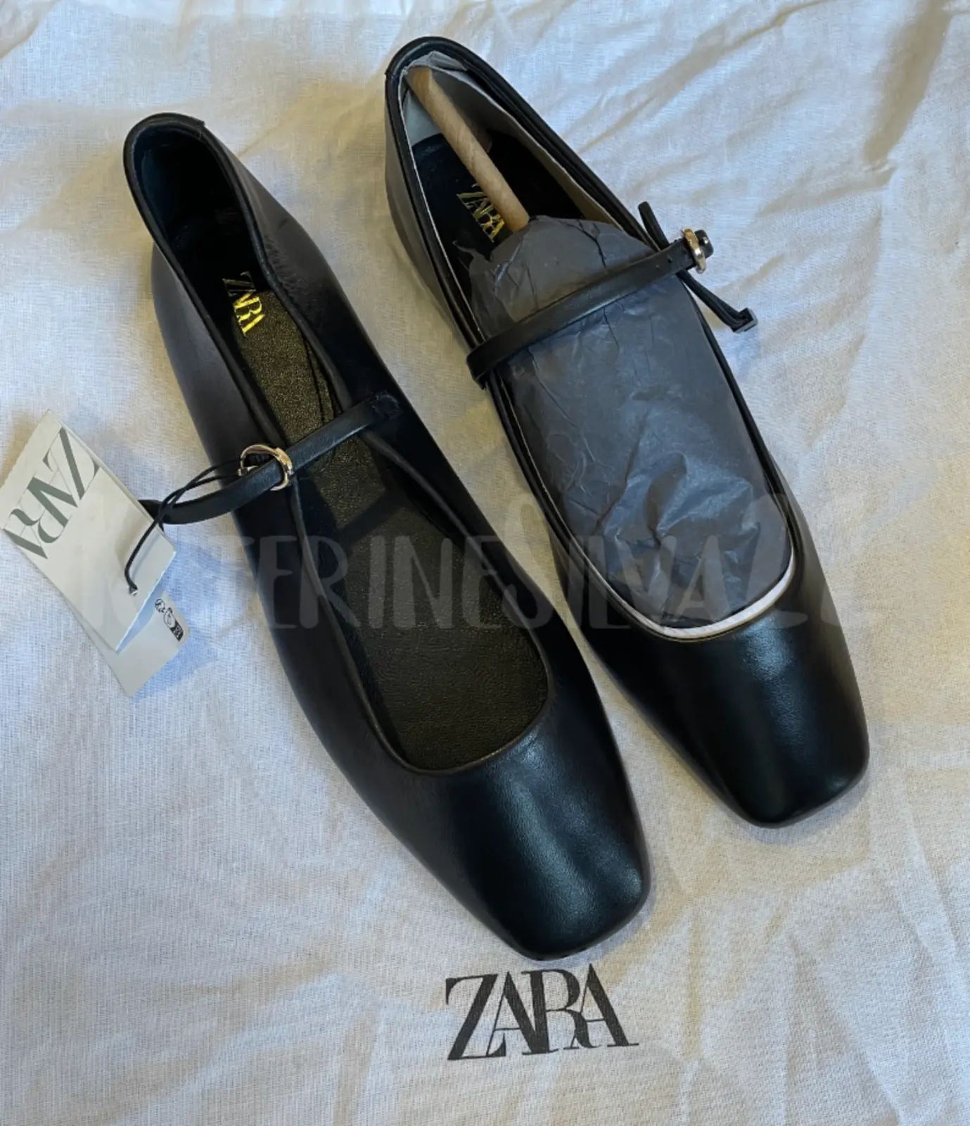 ZARA NEW WOMAN SS24 BLACK LEATHER BALLET FLATS REF:2532/210 | eBay CA