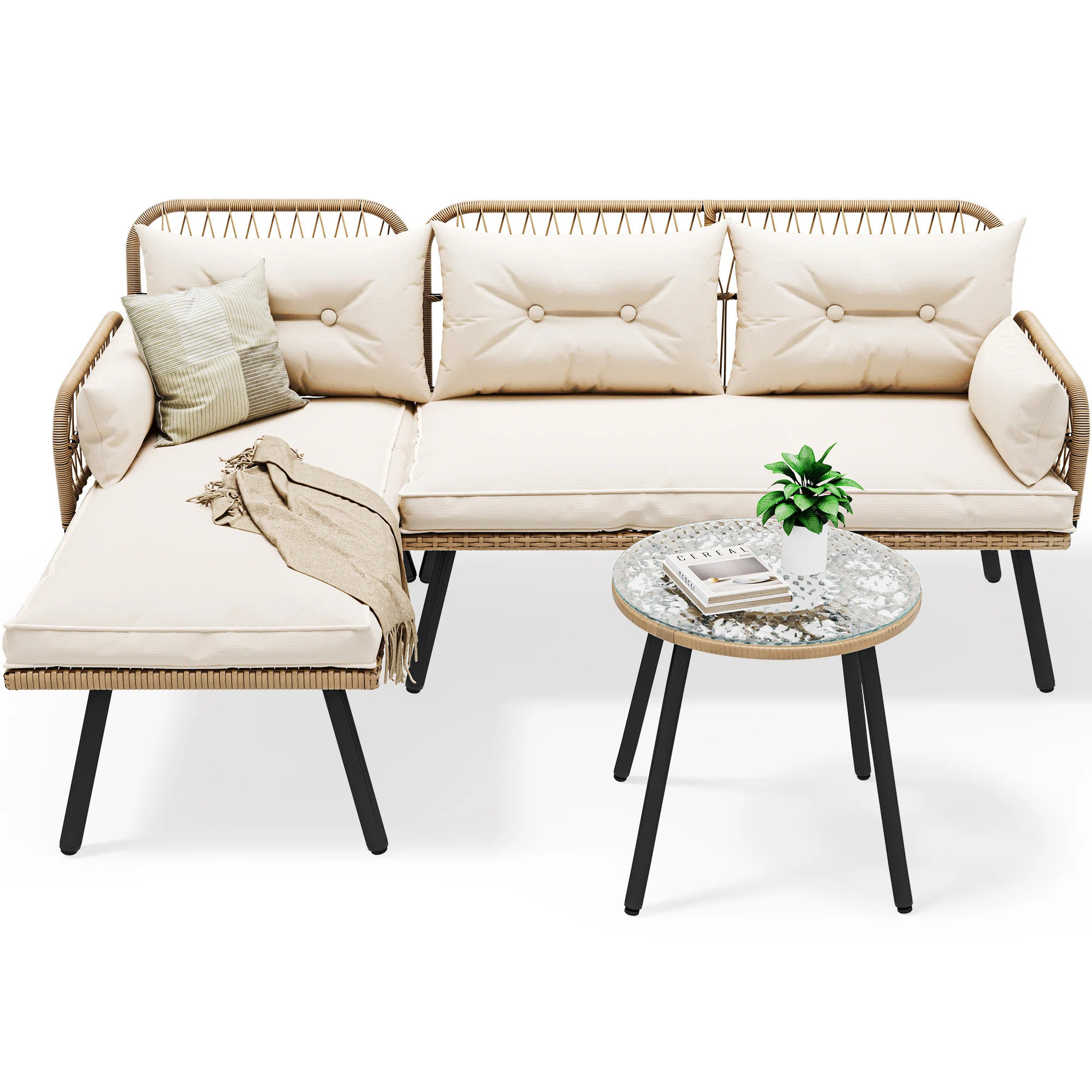 George Oliver Ivion 70.50'' Outdoor Patio Sofa with Sunbrella® Cushions & Reviews | Wayfair | Wayfair North America