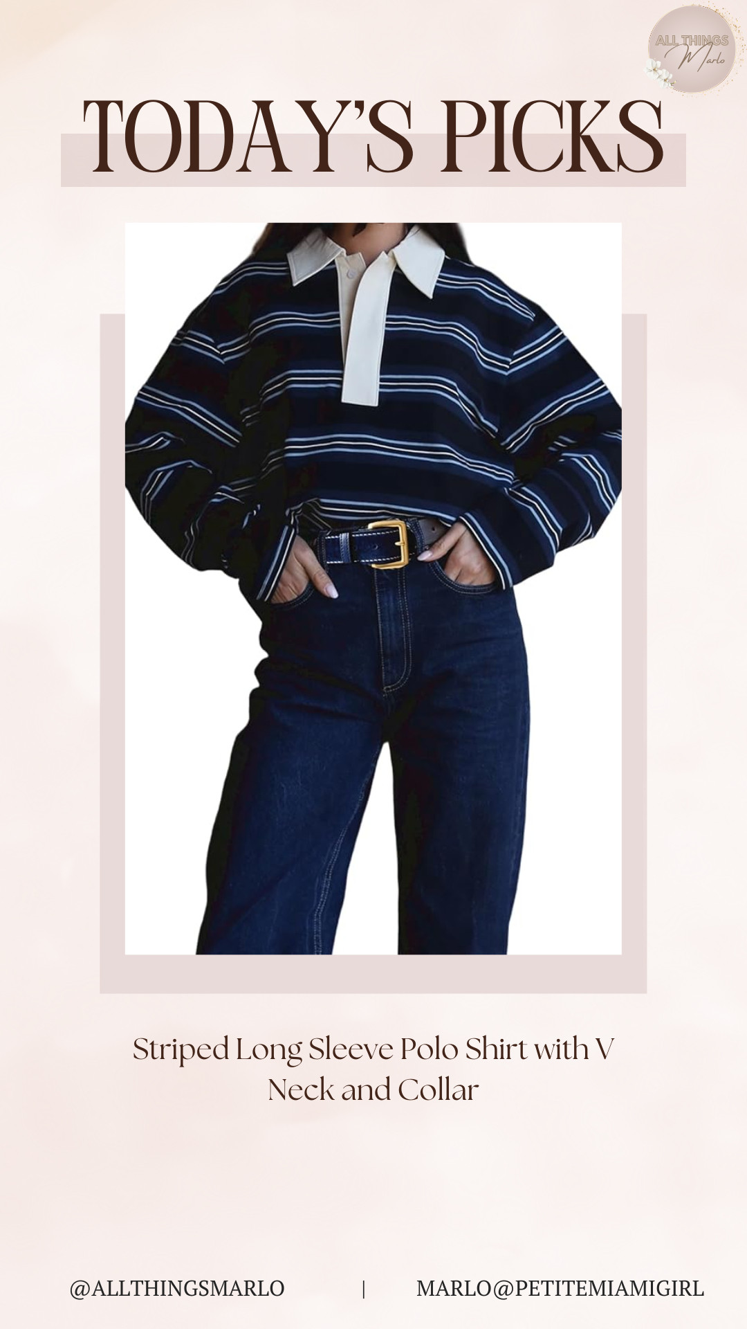 Striped Long Sleeve Polo Shirt with V Neck and Collar 

 #LTKHoliday #LTKootd #LTKSeasonal