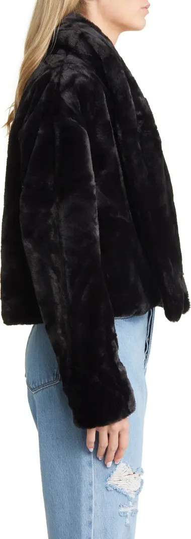 Shawl Collar Faux Fur Crop Jacket | Nordstrom