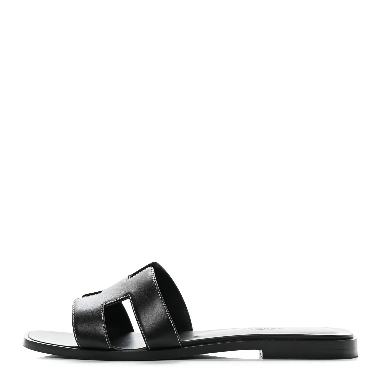 HERMES Box Calfskin Oran Sandals 36 Black | FASHIONPHILE (US)