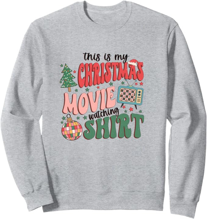 FLM Designs Unisex-Adult Christmas Movie Sweatshirt - Black, Small | Amazon (US)