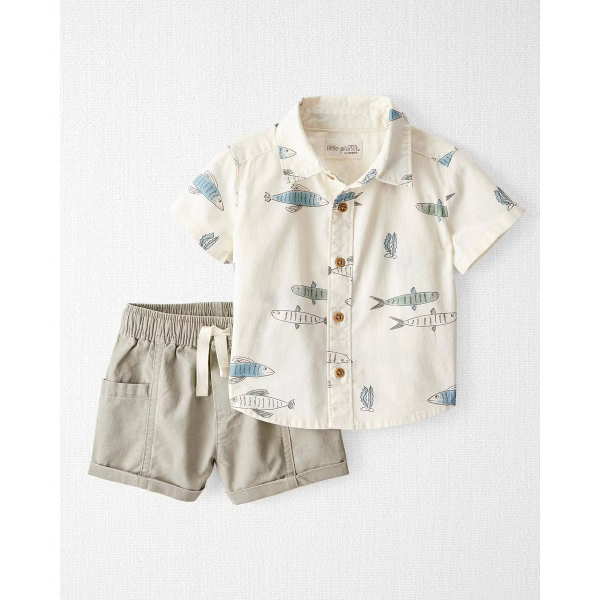 Little Planet by Carter's Organic Baby Boys' Fish Woven Coordinate Set | Target