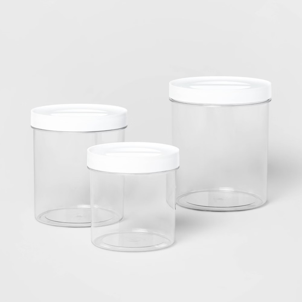 3pc Round Airtight Canister Set White - Brightroom | Target