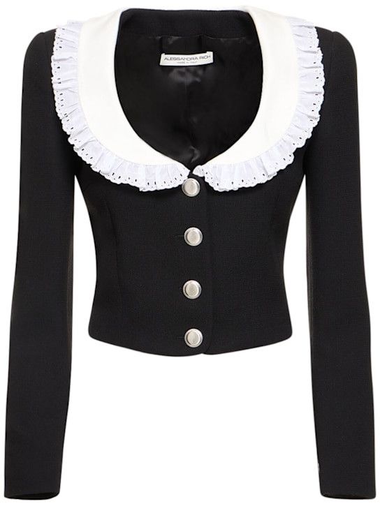 Tweed bouclé jacket w/ collar | Luisaviaroma