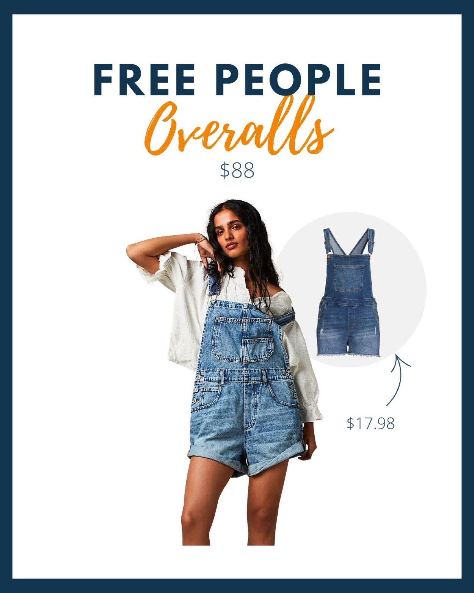 We’ve been looking for a dupe for these Free People overalls and these Walmart ones for under $18 are the closest yet! However, we still don’t think they top the fit and perfect relaxed style of our beloved Free People ones! Sometimes paying more for something you’ll wear so much is just worth it. 😏

#LTKstyletip #LTKSeasonal #LTKfit