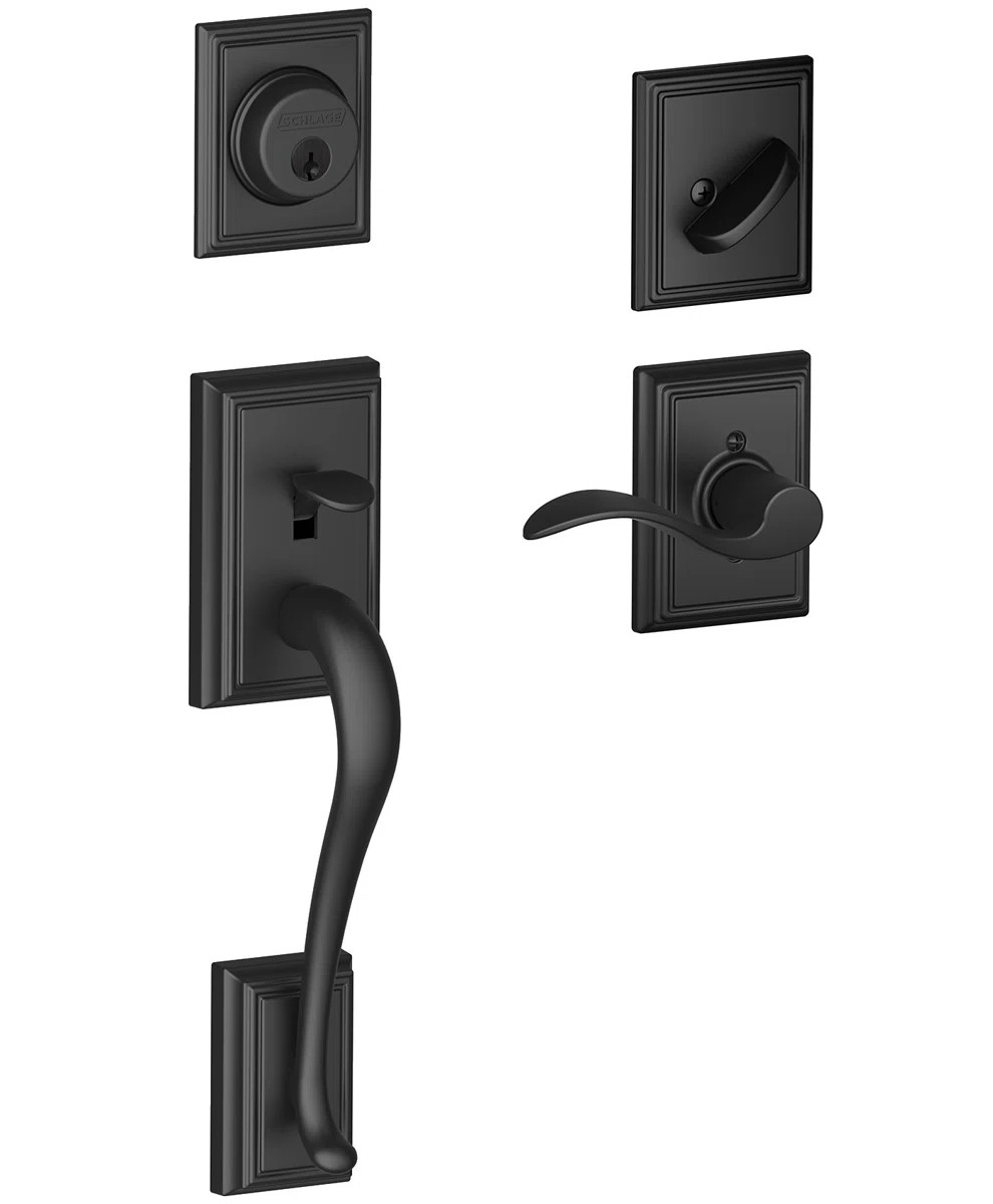 Addison Handleset with Deadbolt and Accent Door Lever and Rosette | Wayfair North America