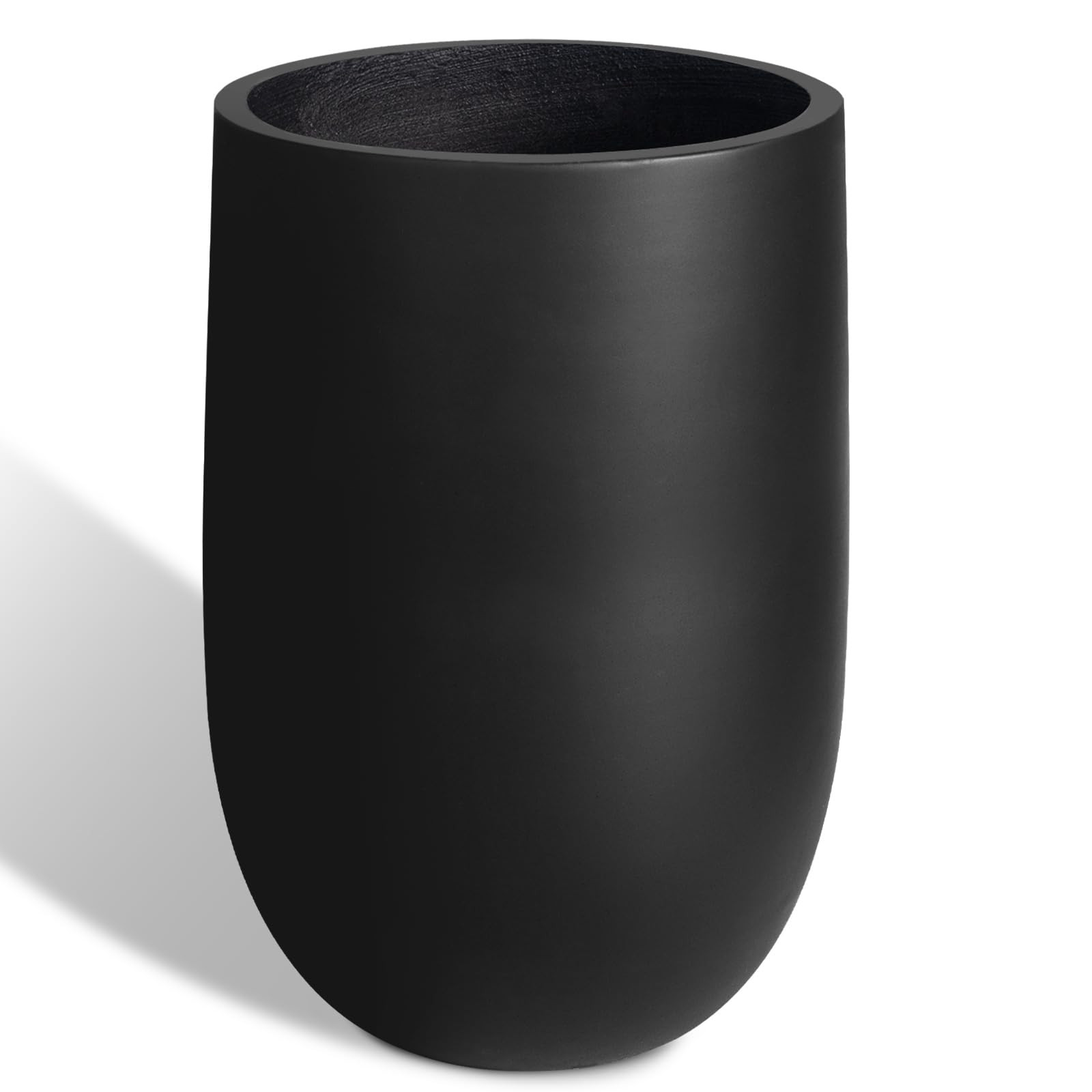 Concrete Planter Outdoor Indoor, Large Tall Cement Plant Pots for Trees Flowers (Black, 22 inch) | Amazon (US)