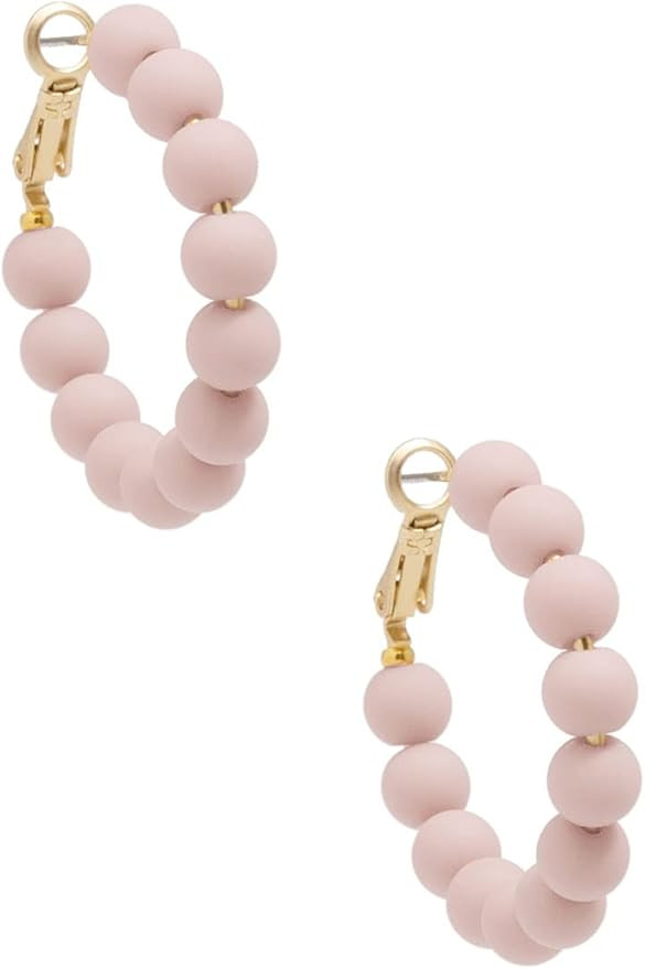 ZENZII Beaded Hoop Fashion Earrings Bohemian Circle Round Bead Earrings Chic Dangle Earrings for ... | Amazon (US)