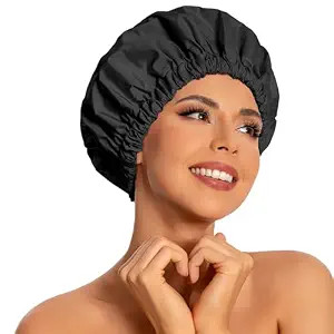Reusable Shower Cap for Women, Large Waterproof Shower Bonnet Washable Elastic Band Bath Accessor... | Amazon (US)