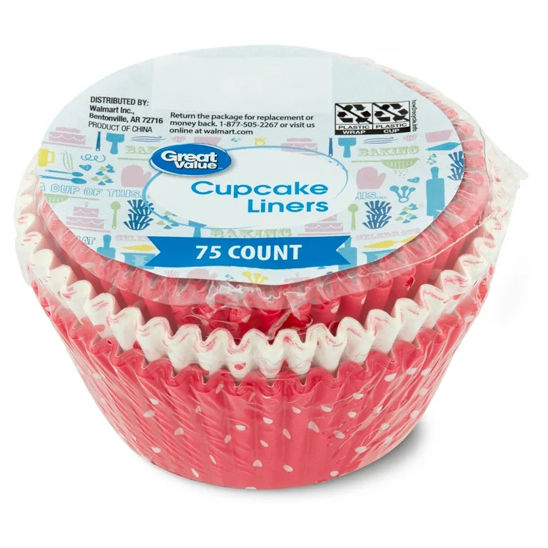 Great Value Cupcake Liners, Pink, 75 Count | Walmart (US)