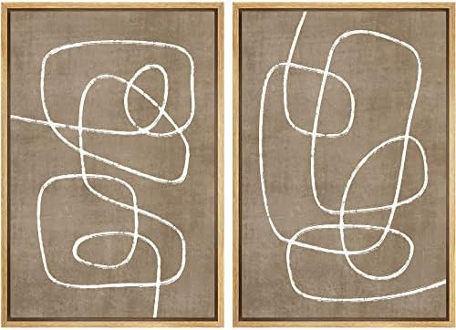 SIGNWIN Framed Canvas Print Wall Art Set Geometric Mid-Century Spiral Collage Abstract Shapes Ill... | Amazon (US)