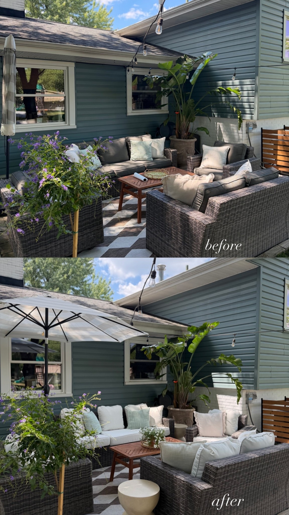 The before and after for swapping out the cushions! Our color is “almond” 🤍

#LTKHome #LTKSeasonal #LTKSaleAlert