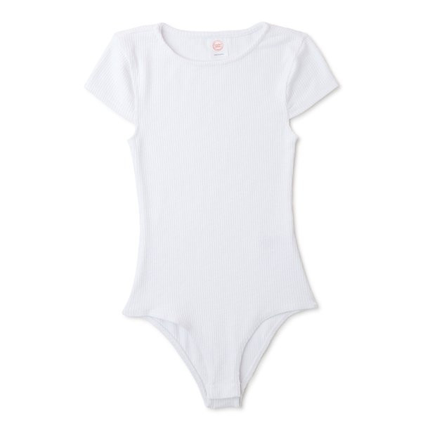 Wonder Nation Girls Short Sleeve Ribbed Bodysuit Top, Sizes 4-18 & Plus - Walmart.com | Walmart (US)