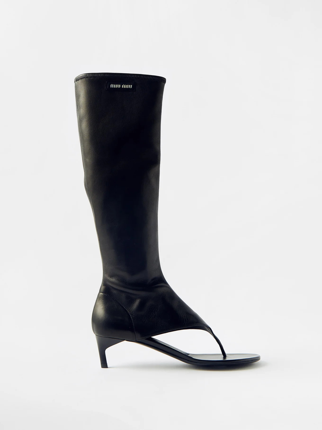 Toe-post 45 stretch-leather knee-high boots | Miu Miu | Matches (EU)