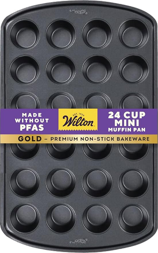 Wilton Gold Non-Stick Muffin Pan, Made Without PFAS, 24-Cup | Non-Stick Steel with Scratch-Resist... | Amazon (US)