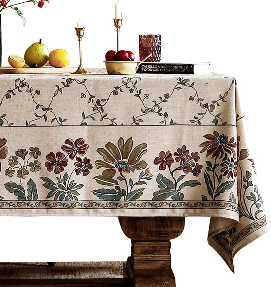 patdrea Tablecloth French Country Soft Breathable Floral Table Cloth Kitchen Dining Tablecloth fo... | Amazon (US)