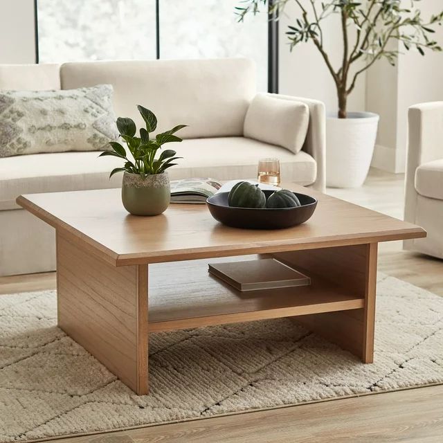 Better Homes & Gardens Pembrook Coffee Table with Solid Wood Frame, Natural Oak finish, by Dave &... | Walmart (US)