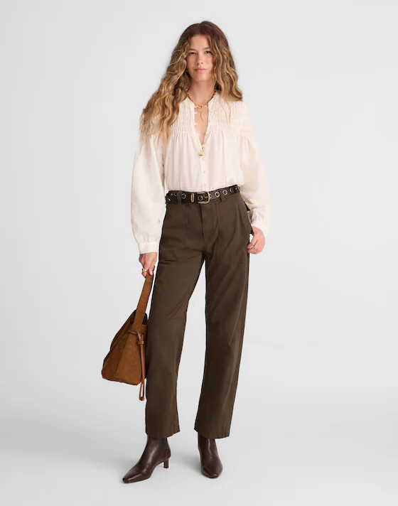 Darted Barrel-Leg Pants | Madewell