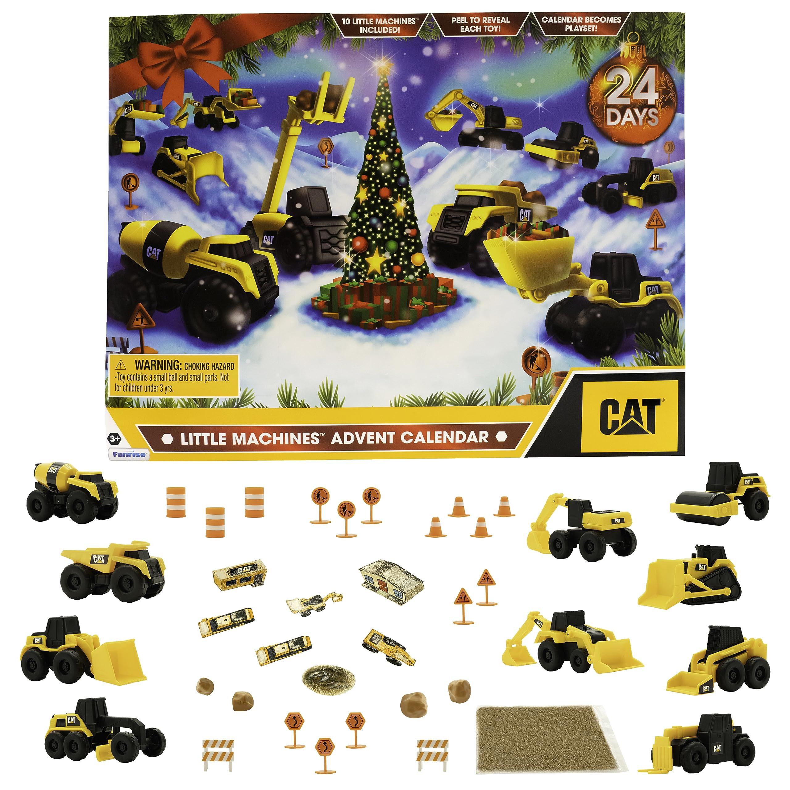 CAT Construction Toys, Little Machines Advent Calendar - Kids Toys for Ages 3 and Up - 24 Piece Set with 10 Little Machines Vehicles & Magic Insta-Dirt! | Amazon (US)