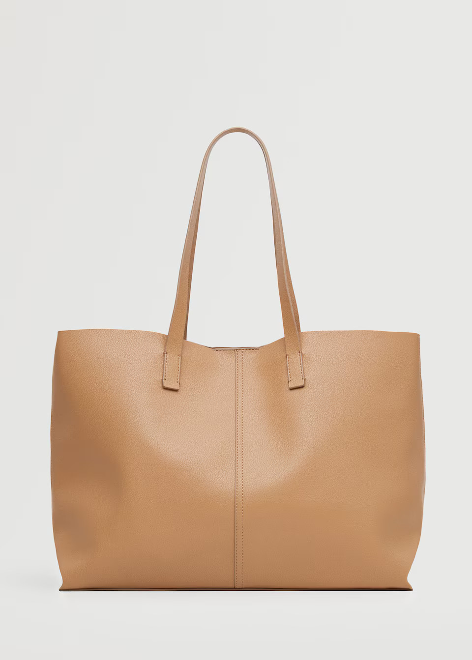 Leather-effect shopper bag | MANGO (US)