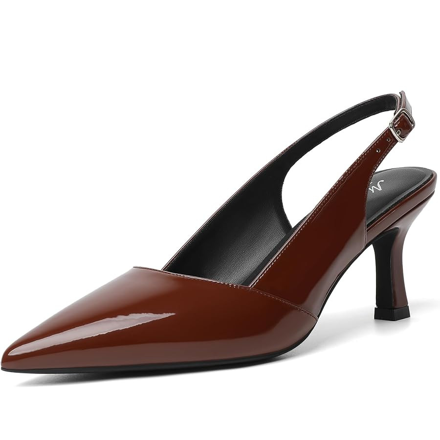 Mostrin Kitten Heels for Women Slingback Pointed Closed Toe Heels Women's Pumps Shoes for Wedding... | Amazon (US)