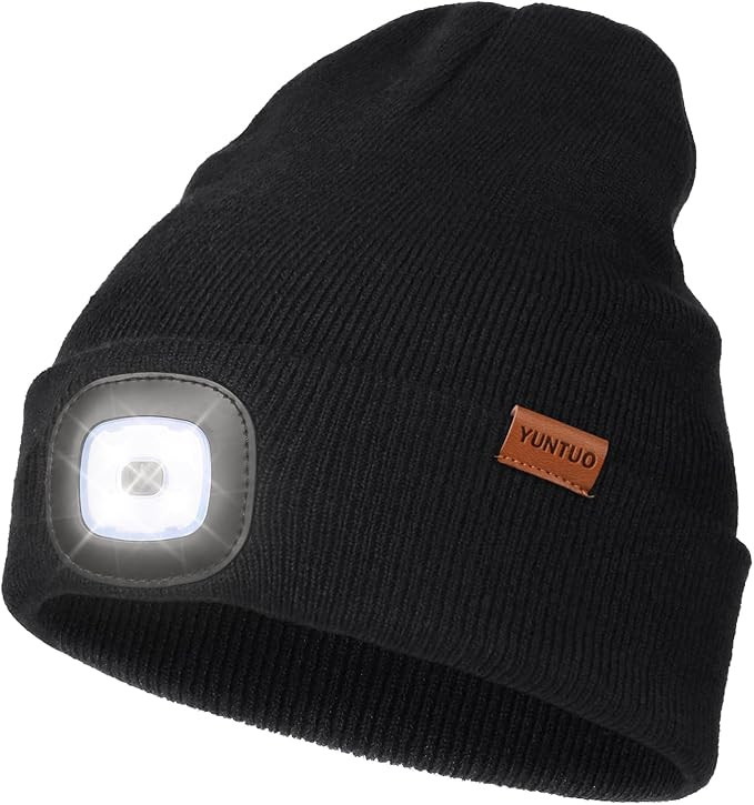 YunTuo LED Beanie with The Light, Unisex USB Rechargeable Headlamp Winter Knitted Cap Gifts for M... | Amazon (US)
