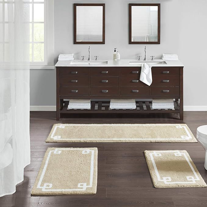 Madison Park Evan 100% Cotton Bathroom Rug Non Slip Backing-Luxrurious Tufted Plush Bath Mat Abso... | Amazon (US)