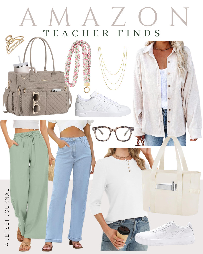 Oh, gosh! I absolutely love these teacher outfit ideas this week. They are so stylish!

Let’s start with the Astylish corduroy shirt, which can be worn over a plain white tee and paired with high-waisted jeans. I’m also excited to share this very functional teacher's laptop tote bag that has multiple compartments for organization. Plus, the scrunchie lanyard is super cute,  I really want one! 

 #LTKSeasonal #LTKSaleAlert #LTKTravel