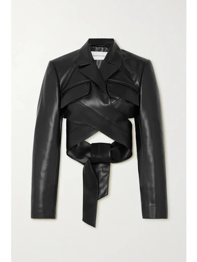 Cropped faux leather wrap jacket | NET-A-PORTER (UK & EU)