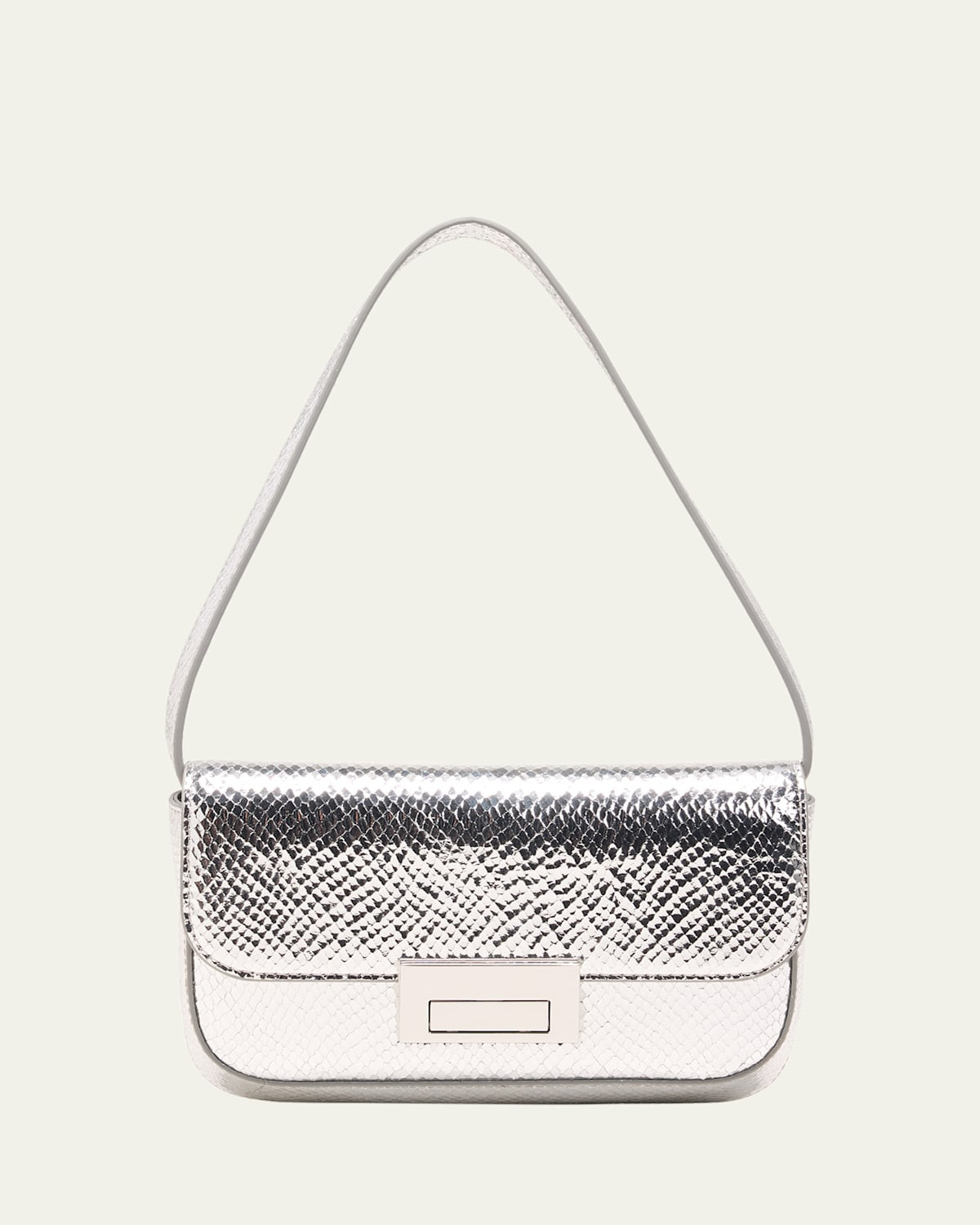 Stefanie Metallic Snake-Embossed Shoulder Bag | Bergdorf Goodman