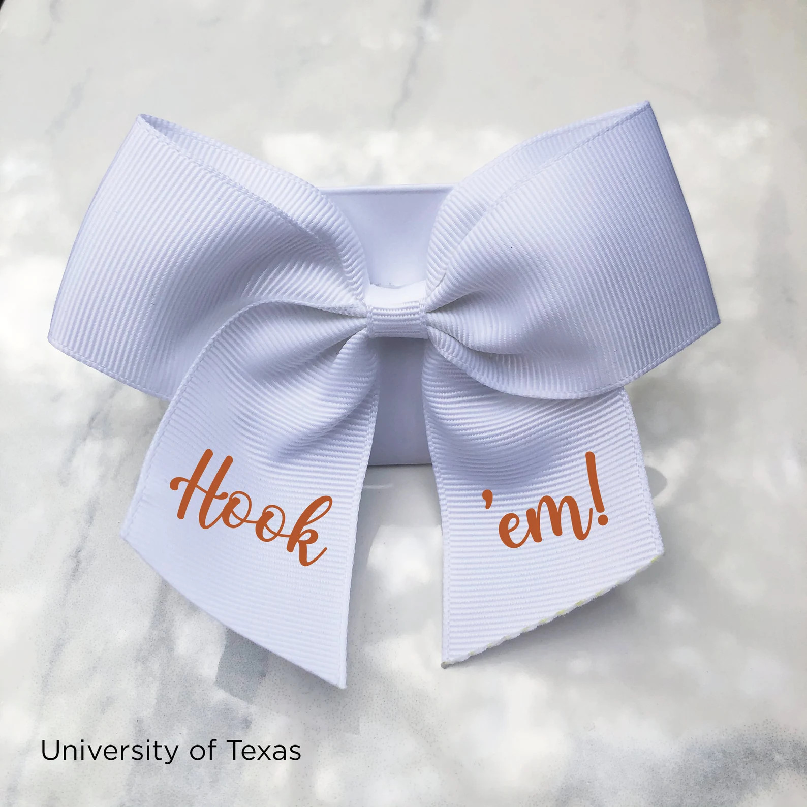 Hook 'em Hair Bow With Alligator Clip 4-inch Bow With Optional Monogram University of Texas, UT, ... | Etsy (US)