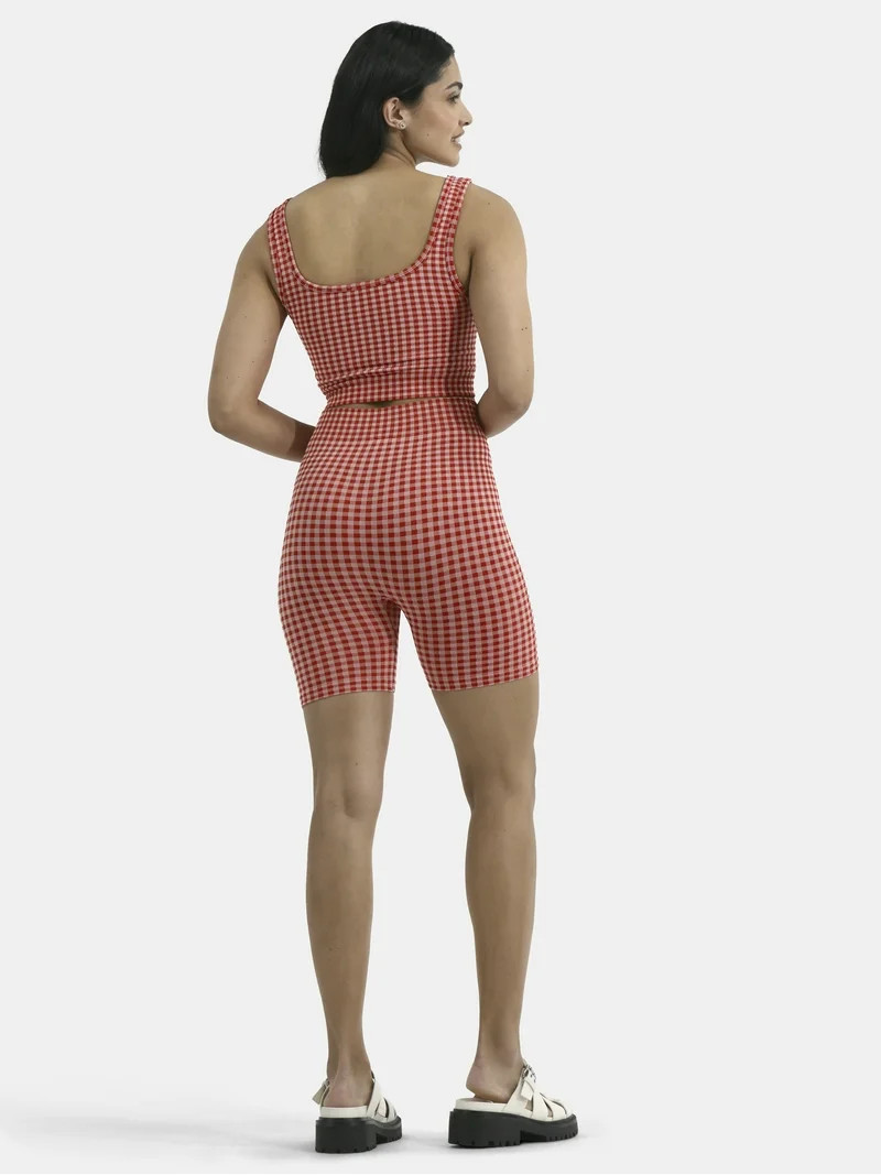 No Boundaries Seamless Cropped Tank Top & Bike Short, Women's - Walmart.com | Walmart (US)