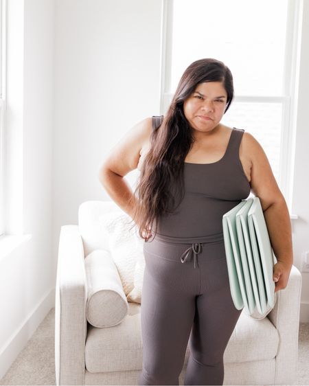 Current Fabletics fave. This Oasis Rib Twist tank is great for summer. Love the wide straps and cute twist detail on the back. It’s also moisture-wicking, has UPF protection, and a built-in bra - perfect for the Pilates and cycling workouts I’ve been doing lately. Paired it with their rib high-waisted leggings. 

#LTKFitness #LTKMidsize #LTKPlusSize