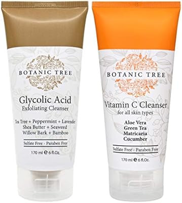 Botanic Tree Double Face Wash Kit - Gentle Facial Cleanser Set of Glycolic Acid Exfoliator Facewa... | Amazon (US)