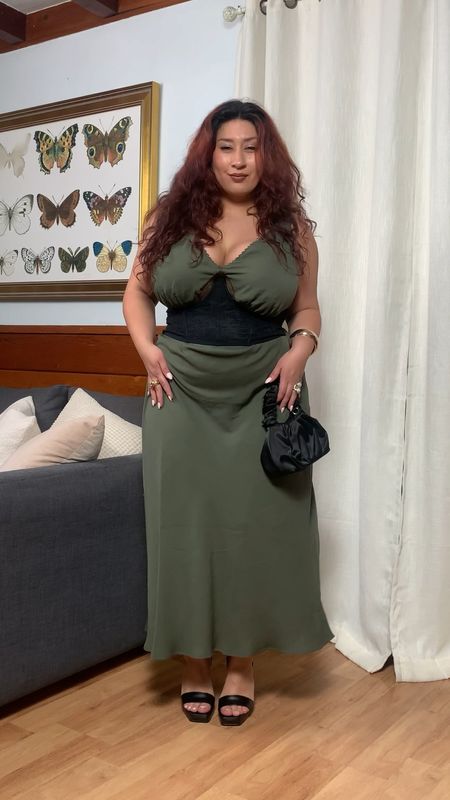 Little Green Dress 💚 Dress on sale for $10!
*Wearing a size 2X in the dress, I normally wear a xl/xxl at Target. I Vince’s the waist with a corset belt. 

#LTKstyletip #LTKplussize