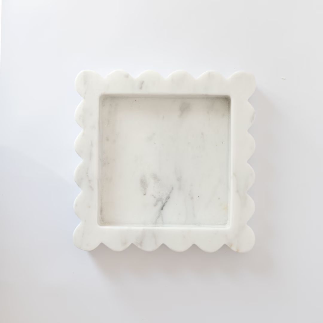 Lana Scalloped Tray Vanity Tray Marble Home Decor - Etsy | Etsy (US)