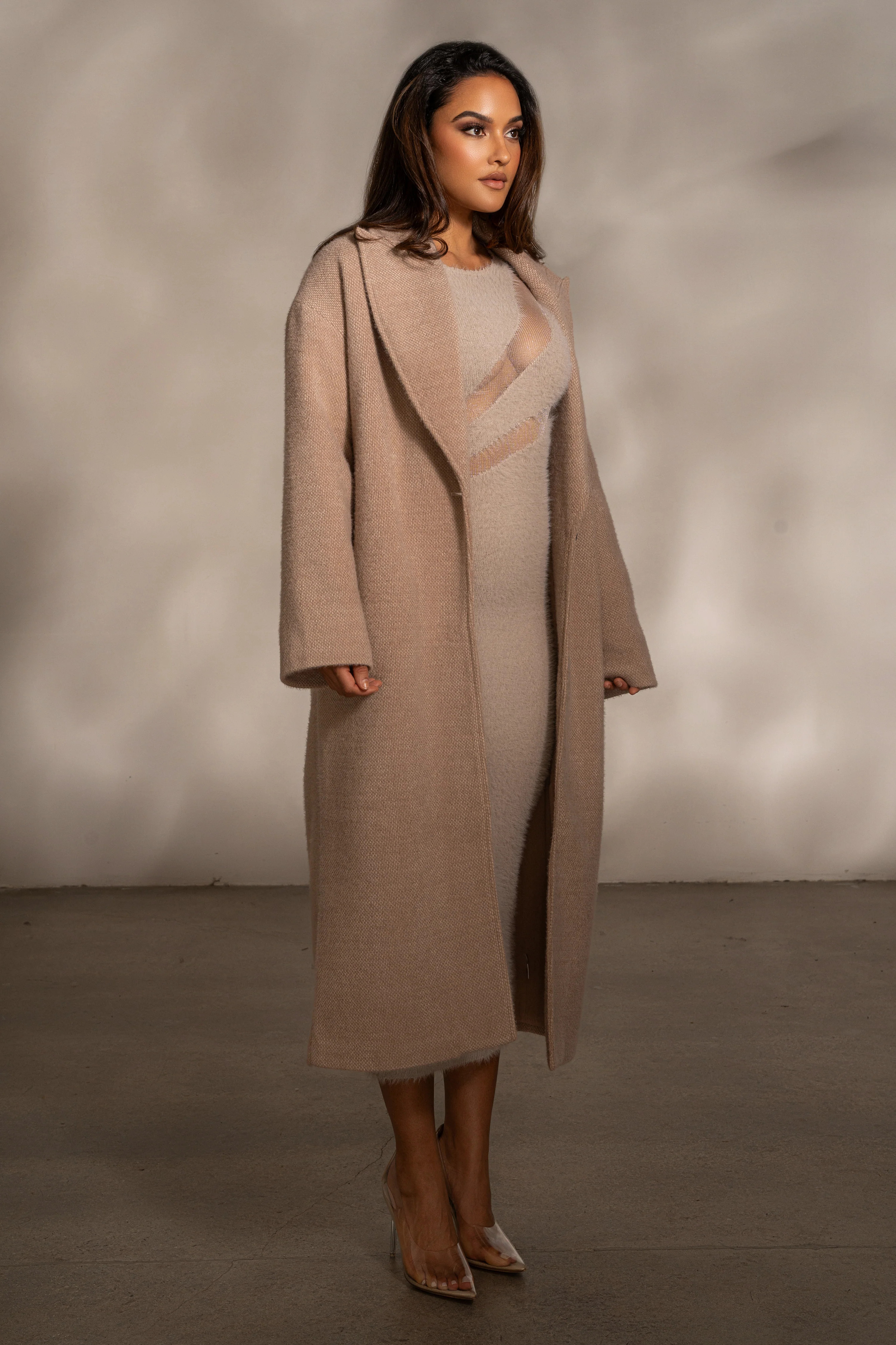 Sand Dion Oversized Coat S/M | JLUXLABEL