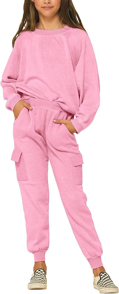 Imily Bela Kids Girls Sweatsuit Lounge sets Crewneck Sweatshirt Casual Drawstring Sweatpants with Po | Amazon (US)