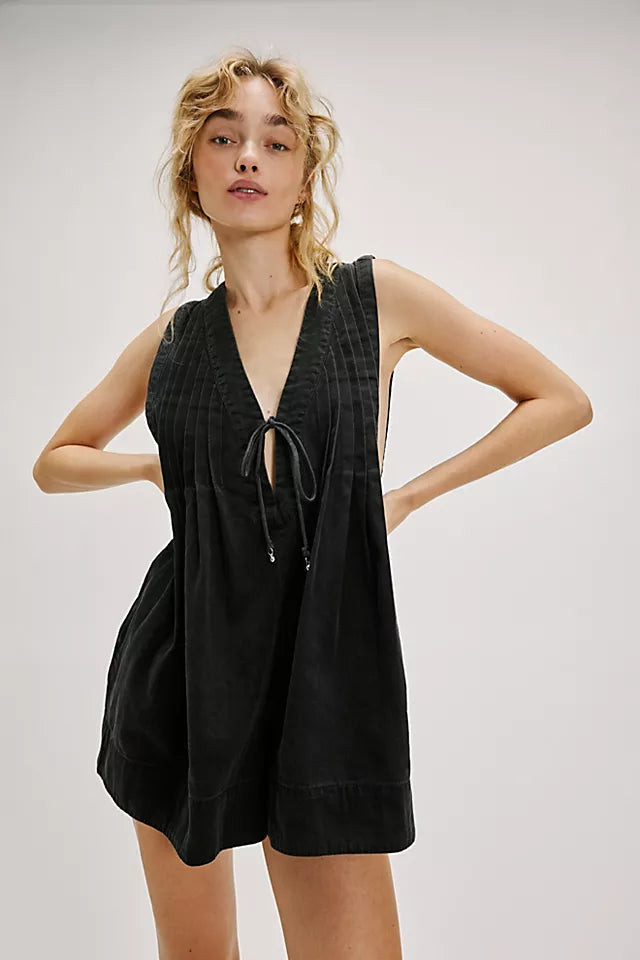 Webster Romper (Black Wash) | ashe couture 