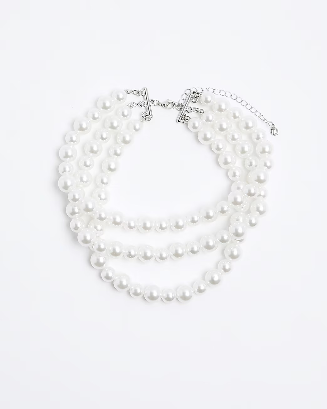 White Pearl Multirow Choker Necklace | River Island (UK & IE)