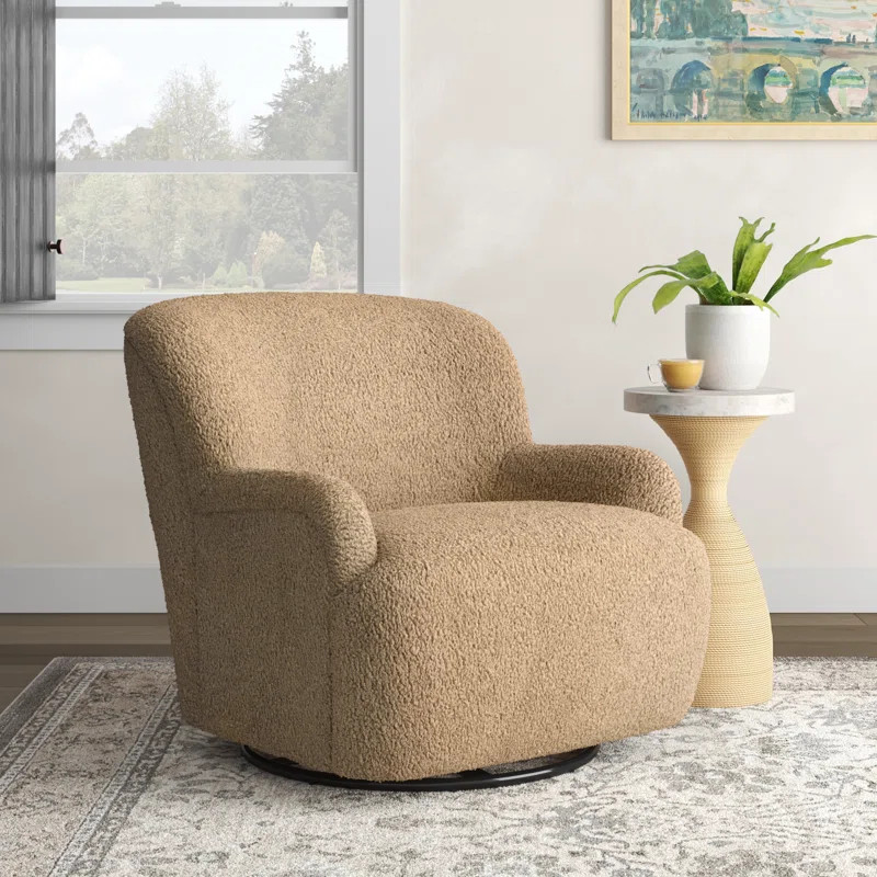 Maxton Upholstered Swivel Armchair | Wayfair North America