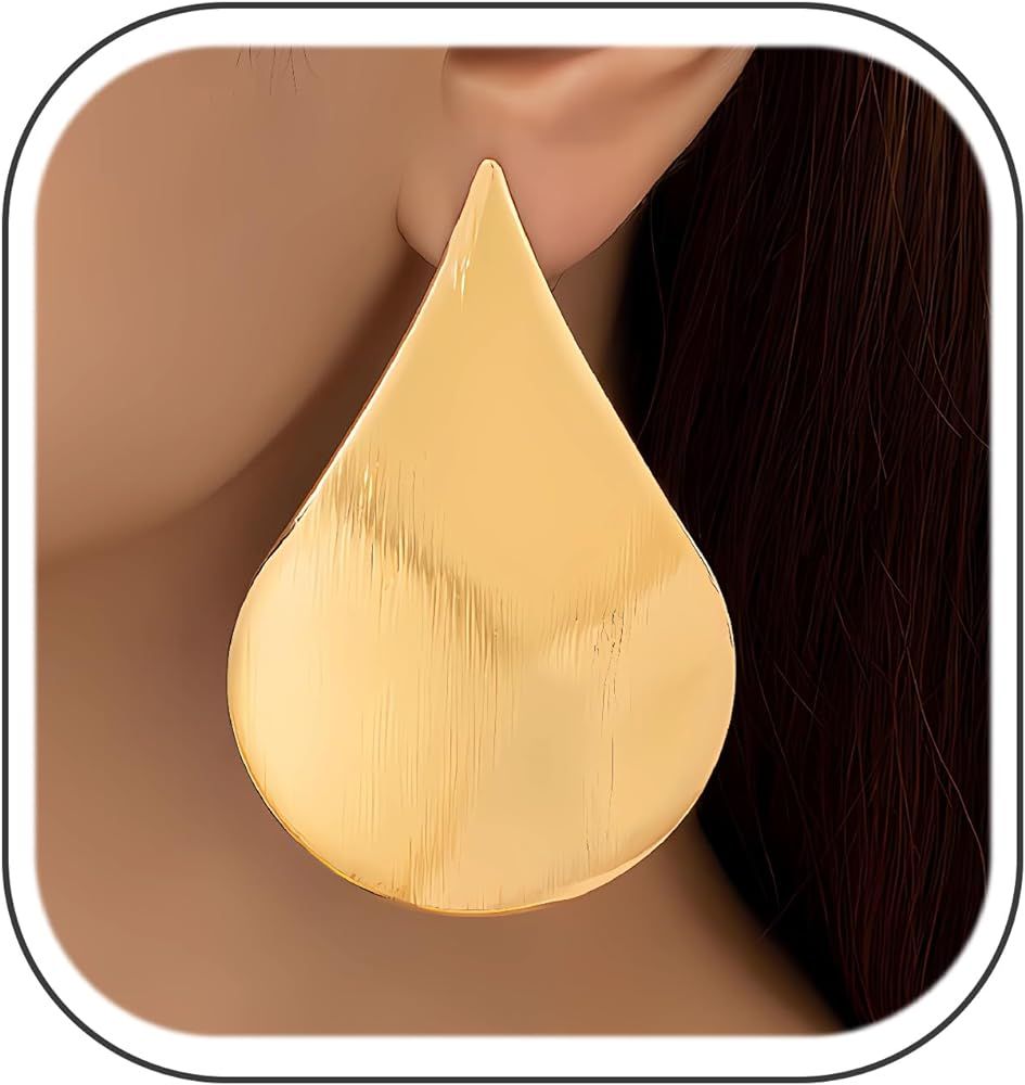 Statement Earrings for Women Chunky Gold Earring Hypoallergenic Big Geometri Drop Earrings Punk D... | Amazon (US)